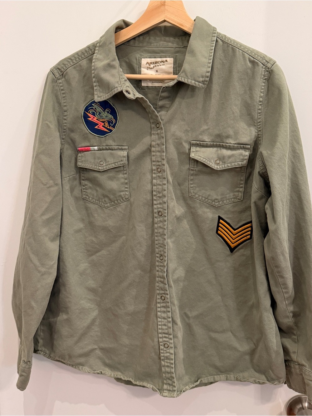 Arizona Jean Co. Patched Utility Button Down XL Military Aesthetic